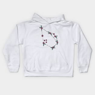 Auriga (The Charioteer) Constellation Roses and Hearts Doodle Kids Hoodie